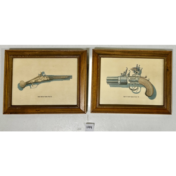 LOT OF 2 - ANTIQUE PISTOL PRINTS