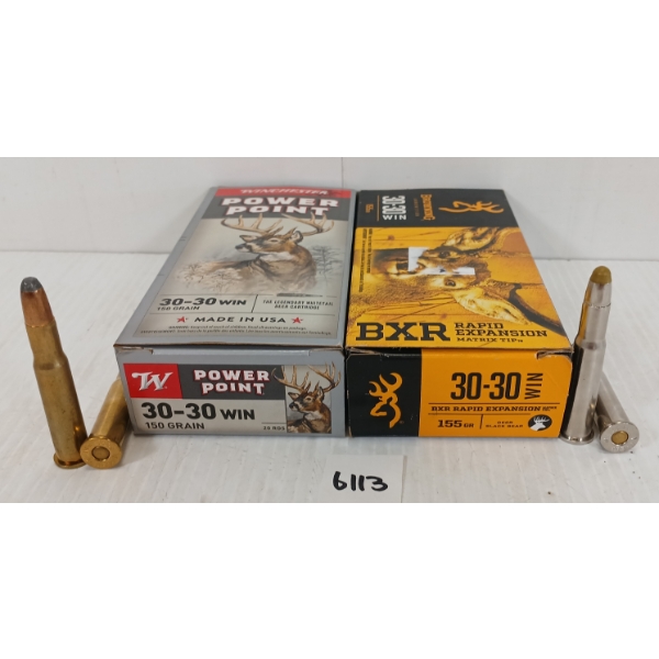 AMMO: 40X BROWNING & WINCHESTER .30-30 WIN - 150 & 155GR - PP & BXR RAPID EXPANSION
