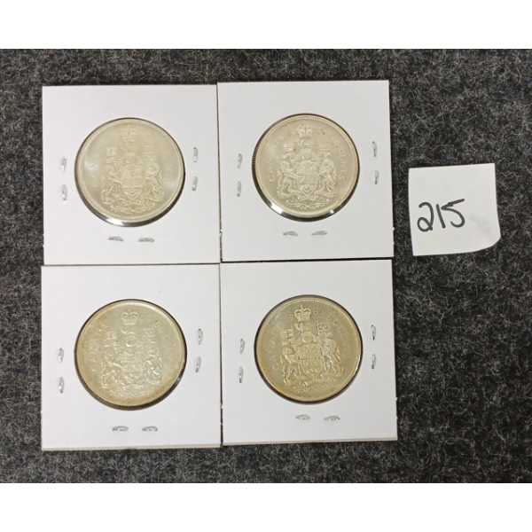 LOT OF 4 - 1965 CDN SILVER 50 CENT PCS