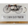Image 1 : LOT OF 2 - 1951 SCHWINN BLACK PHANTOM BIKE MODEL & PLASTIC SIGN