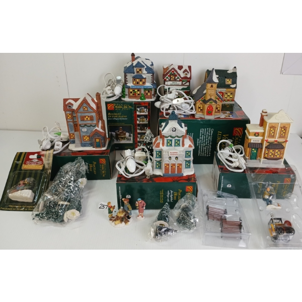 JOB LOT - HOLIDAY COLLECTIONS PORCELAIN HOMES & ACCESSORIES - INCL HARDWARE STORE & RAILWAY STATION