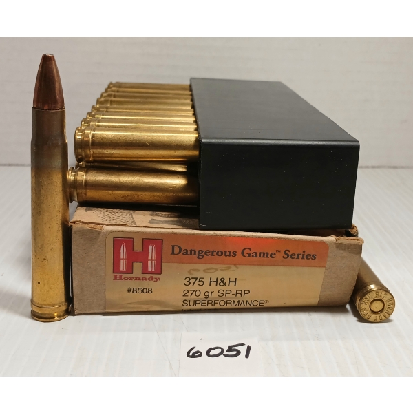 AMMO: 20X HORNADY DANGEROUS GAME SERIES .375 H&H - 270GR - SP-RP