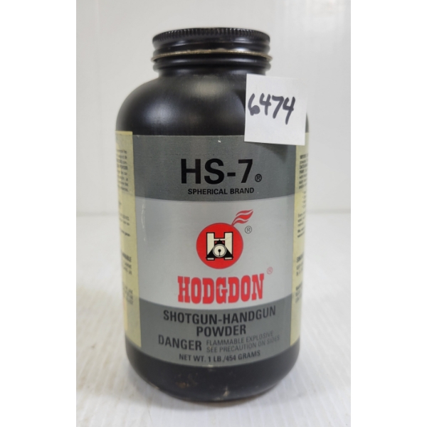 POWDER: HODGDON HS-7 SHOTGUN-HANDGUN POWDER - 1LBS