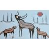 Image 3 : "MOOSE & WOLVES" BY ROY THOMAS (1949-2004) - FRAMED PRINT