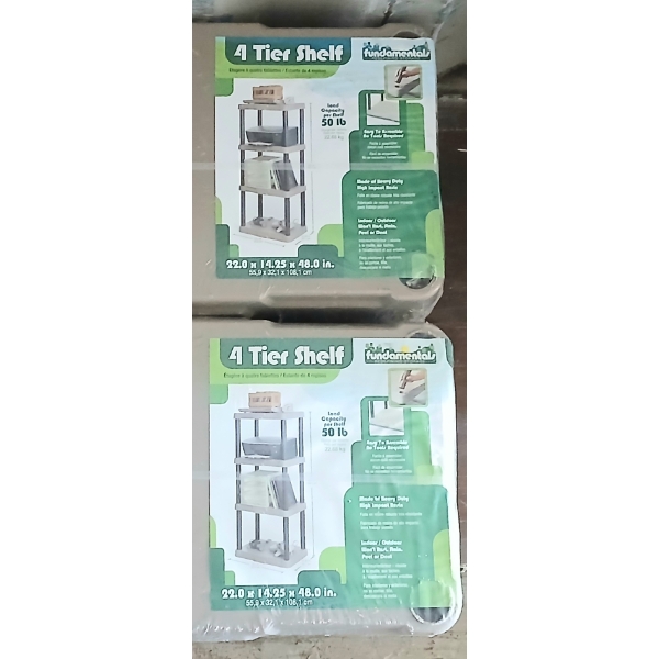 LOT OF 2 -FUNDAMENTALS 4-TIER SHELVES