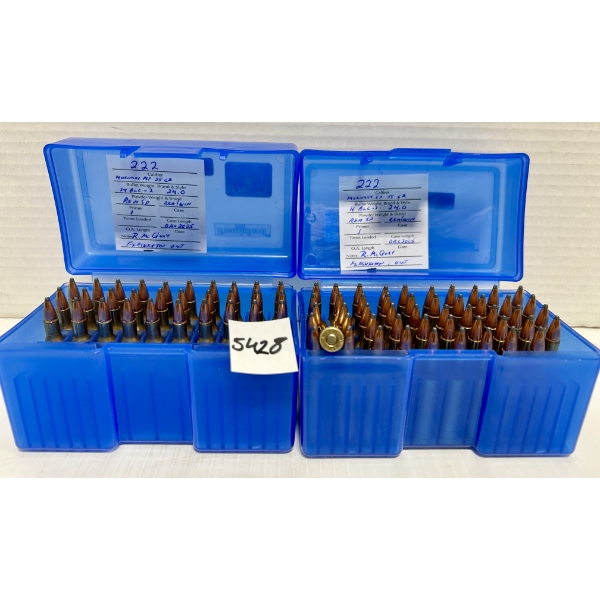 AMMO: 80X .222 REM 55GR. - RELOADS 