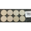 Image 2 : LOT OF 8 - 1968 CDN 25 CENT COINS