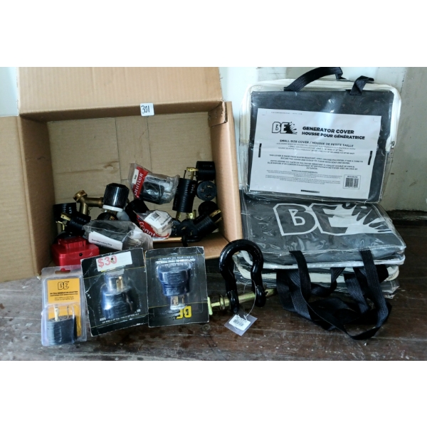 JOB LOT - WIRING TOOLS, HITCH PINS, GENERATOR COVERS, ETC