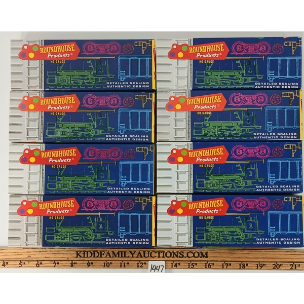 LOT OF 8 - ROUNDHOUSE PRODUCTS HO SCALE MODEL TRAIN KITS - OVERTON COACH, BAGGAGE, ETC