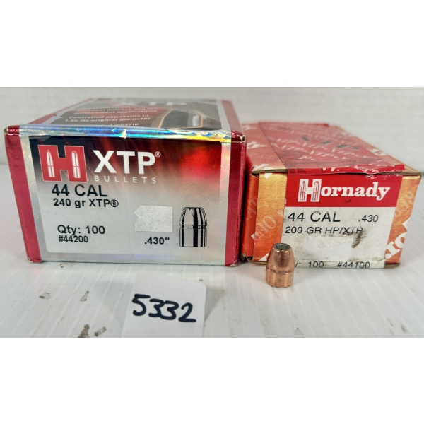 BULLETS: APPROX 150X HORNADY .44 CAL 240 GR & 200 GR HP