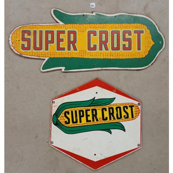 LOT OF 2 - SUPER CROST PRESS BOARD SIGNS