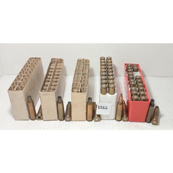 AMMO / BRASS: 8X MIXED .22-250 REM LIVE - 89X BRASS