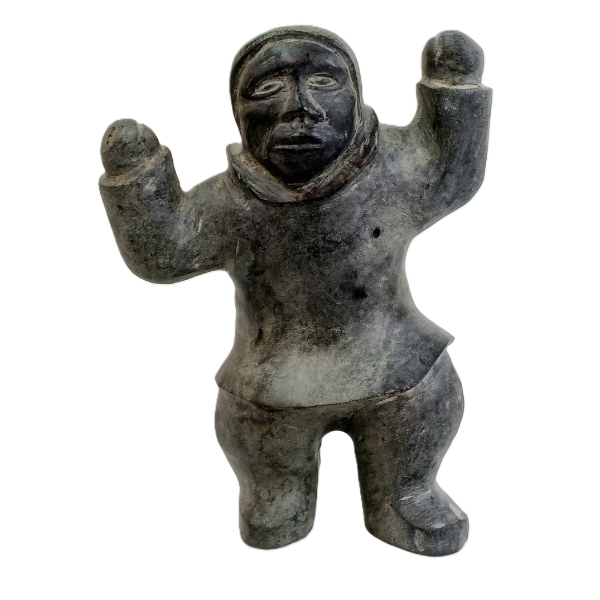 STANDING HUMAN FIGURE - SIGNED - STONE