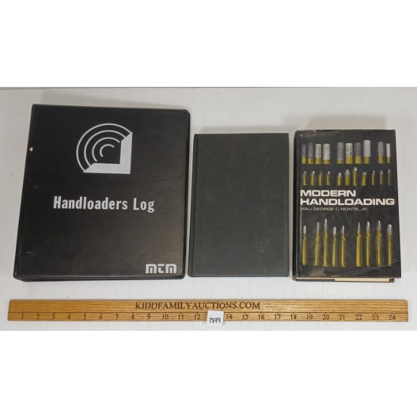 LOT OF 3 - "THE CARTRIDGE GUIDE" & "NONTE: MODERN HANDLOADING" - HANDLOADING LOG