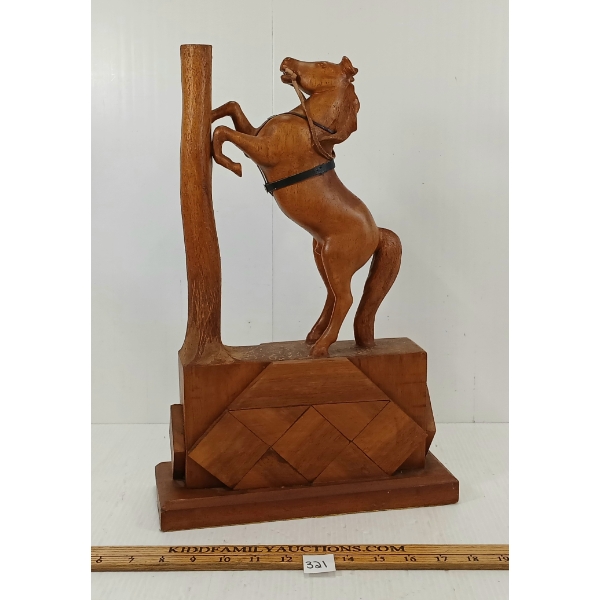 REARING CIRCUS HORSE - HAND CARVED BY R. LAGASSE