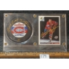 Image 1 : 1992 UTC NHL MONTREAL CANADIENS BOOM-BOOM GEOFFRION HOCKEY CARD & PUCK - AUTOGRAOHED