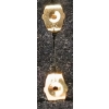 Image 4 : PAIR OF - 18K GOLD PLATED PRINCESS CUT SIMULATED DIAMOND (CZ) TASSEL EARRINGS