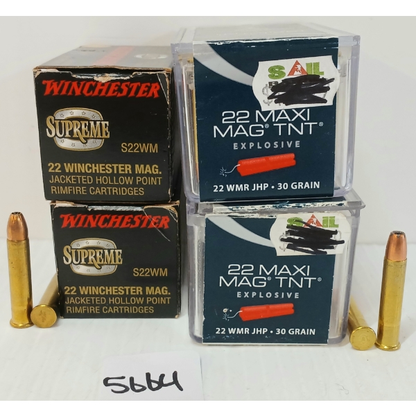AMMO: 183X CCI & WINCHESTER .22 WMR & WIN MAG - 30GR - JHP