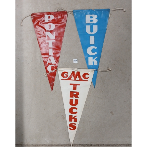 LOT OF 3 - BUICK, PONTIAC & GMC TRUCKS PROMO FLAGS