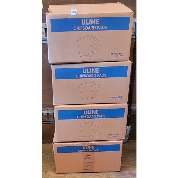 LOT OF 4 - ULINE S-7910 CHIPBOARD PADS 