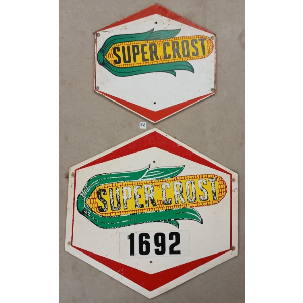 LOT OF 2 - SUPER CROST PRESS BOARD SIGNS