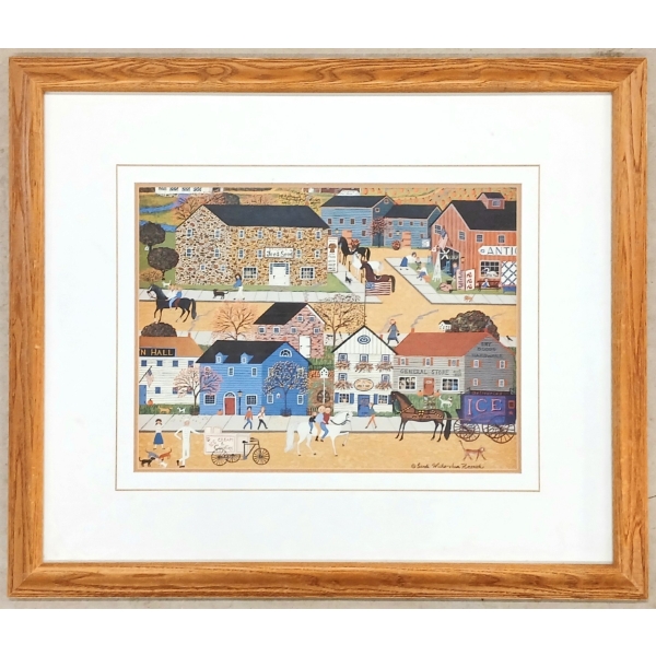 TOWN SCENE BY SANDI WICKERSHAM RESNICK - FRAMED PRINT