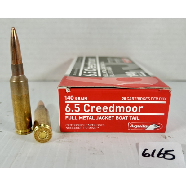 AMMO: 20X AGUILA 6.5 CREED 140GR. FMJ 