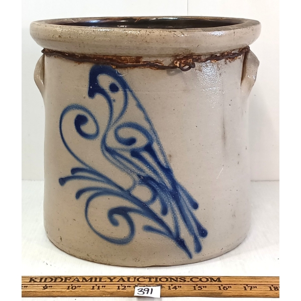 COBALT OPEN-TOP STONEWARE CROCK