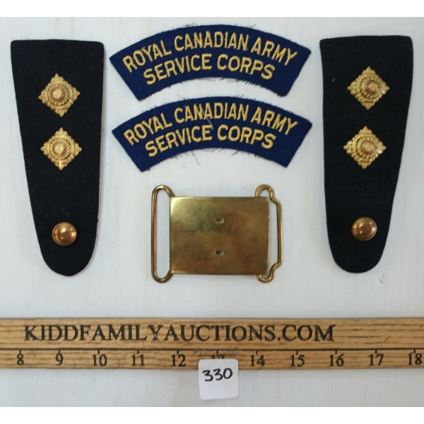 SERVICE CORP OFFICERS SHOULDER BOARDS, FLASHES & BUCKLE