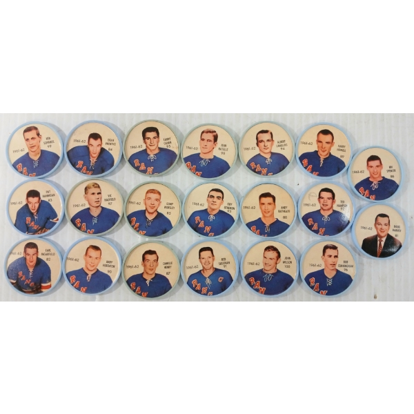 LOT OF 20 - 1961-1962 NEW YORK RANGERS SHIRRIFF HOCKEY COINS