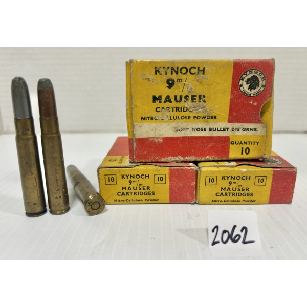 AMMO: 25X KYNOCH 9 MM MAUSER - 245 GR SP