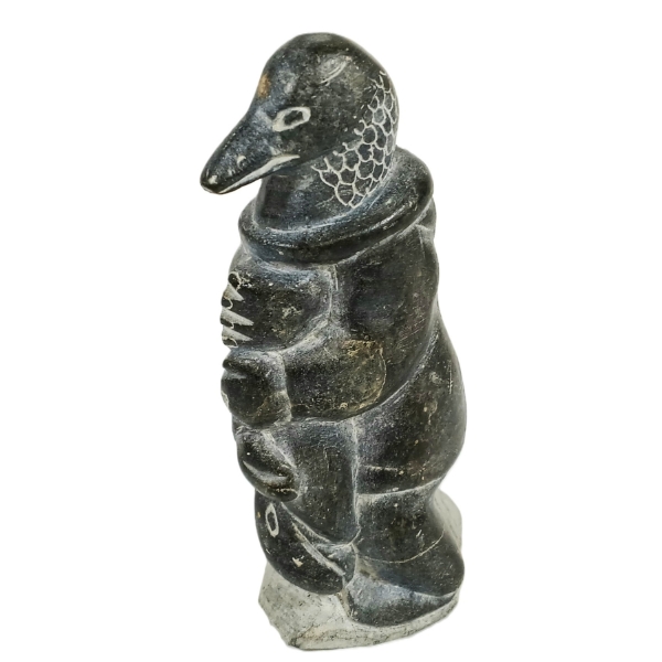 BIRD SPIRIT WRESTLING FISH BY LEAH KOONA - STONE