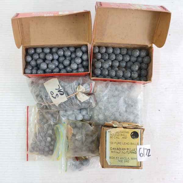 BULLETS: APPROX 280X MIXED LEAD BALLS - INCL .490 & .530DIA