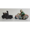 Image 4 : LOT OF 2 - CAST IRON & WIND UP TIN MOTORCYCLE