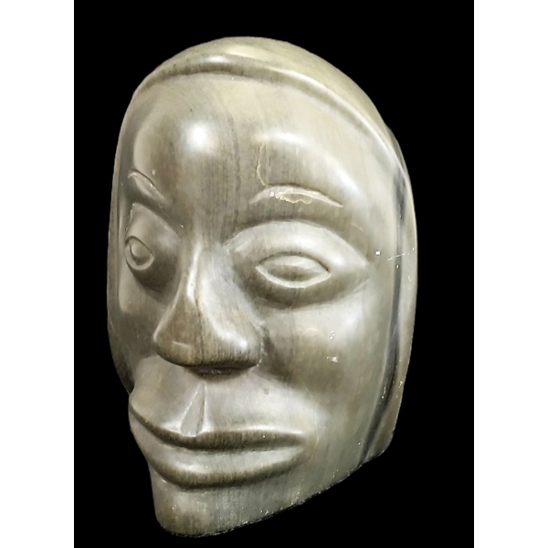 MAN'S HEAD - SIGNED - STONE 