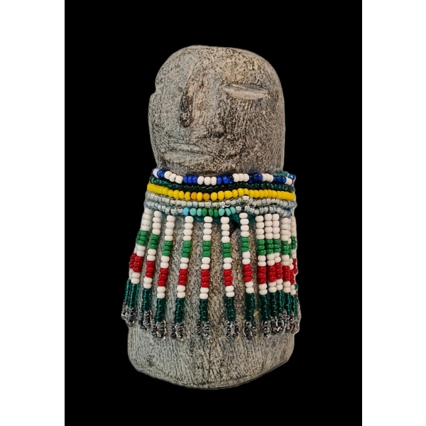 BEADED WOMAN BY UNKNOWN ARTIST - STONE & BEADS