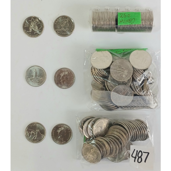 QTY OF 1970 - 2009 CDN 25 CENT COINS