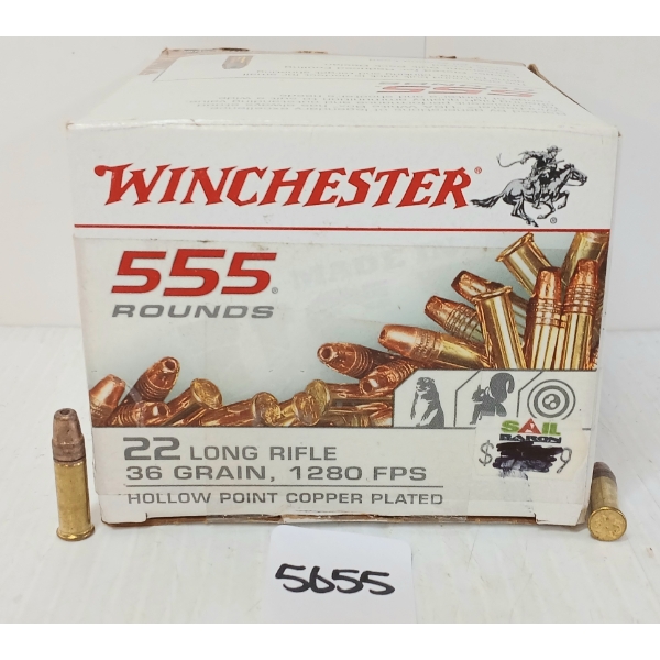 AMMO: 555X WINCHESTER .22 LR - 36GR - HP