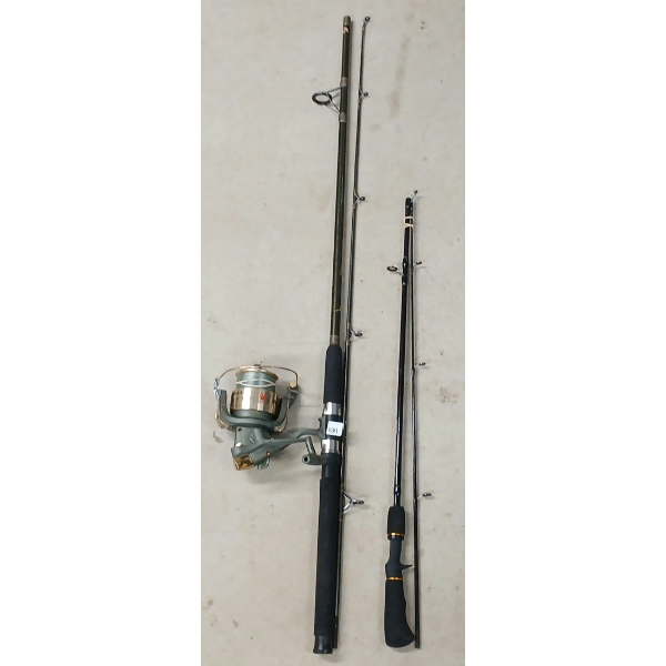 LOT OF 3 - FISHING RODS & REEL 
