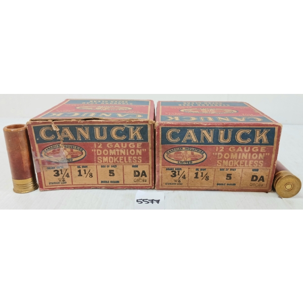 AMMO: 50X CIL CANUCK 12GA - 2 3/4IN - #5 SHOT - PAPER LABELS - COLLECTIBLE BOXES