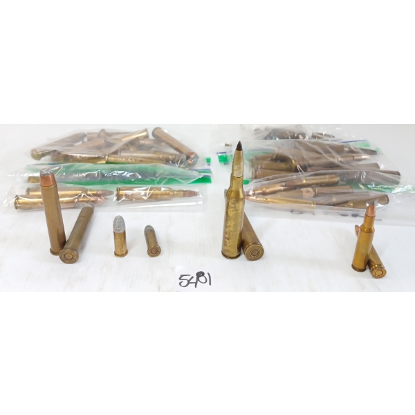 AMMO / BRASS: 67X MIXED - .32S, .38-55, .32COLT, .244, .333 & .222CAL