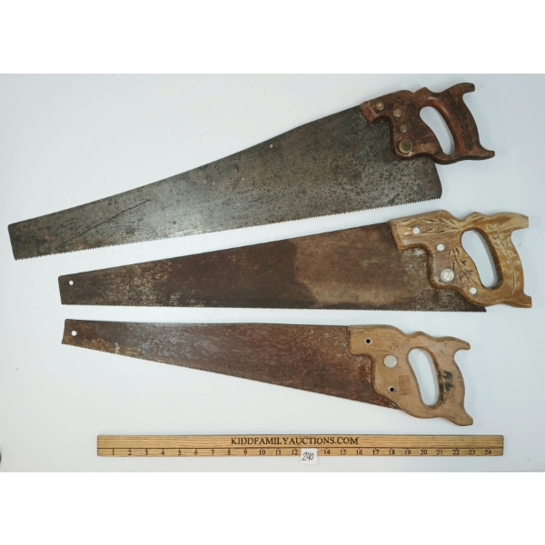 LOT OF 3 - DISSTON & SUPERIOR HAND SAWS 