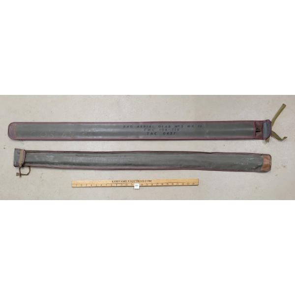 LOT OF 2 - 1943-45 MK II NO. 2 AERIAL BAGS W/ F-SECTIONS