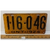 Image 1 : 1924 ONTARIO LICENCE PLATE