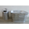 Image 4 : LOT OF 2 - METAL WATERING CAN & WASH TUB