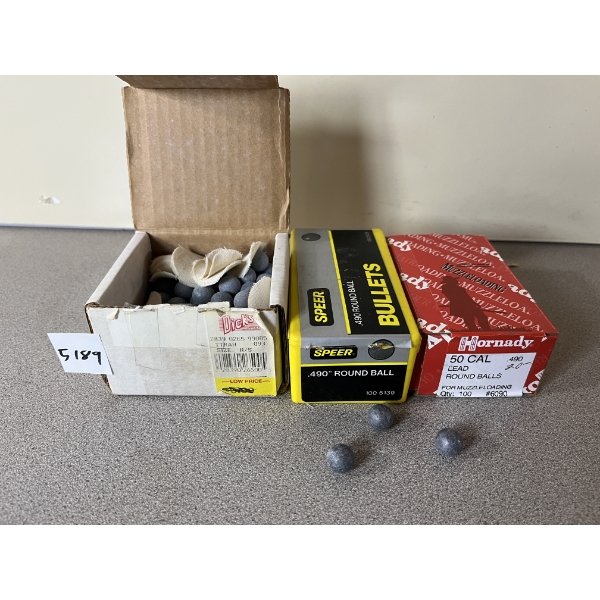 BULLETS: APPROX 250X MIXED .490 LEAD ROUND BALLS 