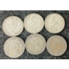 Image 2 : LOT OF 6 - 1950, 19652, 1956, 1962, 1965 CDN 25 CENT COINS