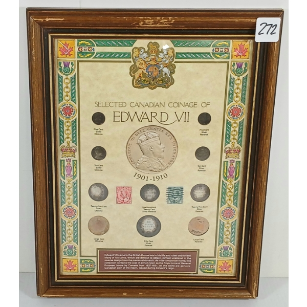 1901-1910 SELECTED CDN COINAGE OF EDWARD VII - FRAMED