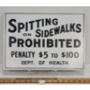 Image 1 : SPITTING ON SIDEWALKS PROHIBITED SST SIGN