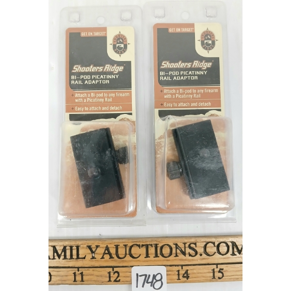 LOT OF 2 - SHOOTERS RIDGE BI-POD PICATINNY RAIL ADAPTORS